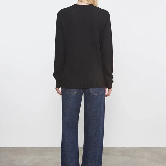 Enza Costa Black 100% Cashmere V-Neck Sweater Size Large Winter‎ - Picture 2 of 8